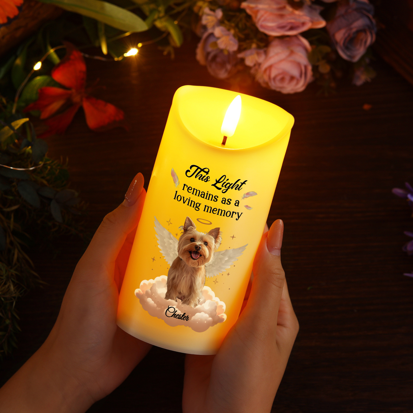 Custom Photo Pets Make Our Lives Whole Memorial Personalised Custom LED Candle Sympathy Gift Christmas Gift For Pet Owners
