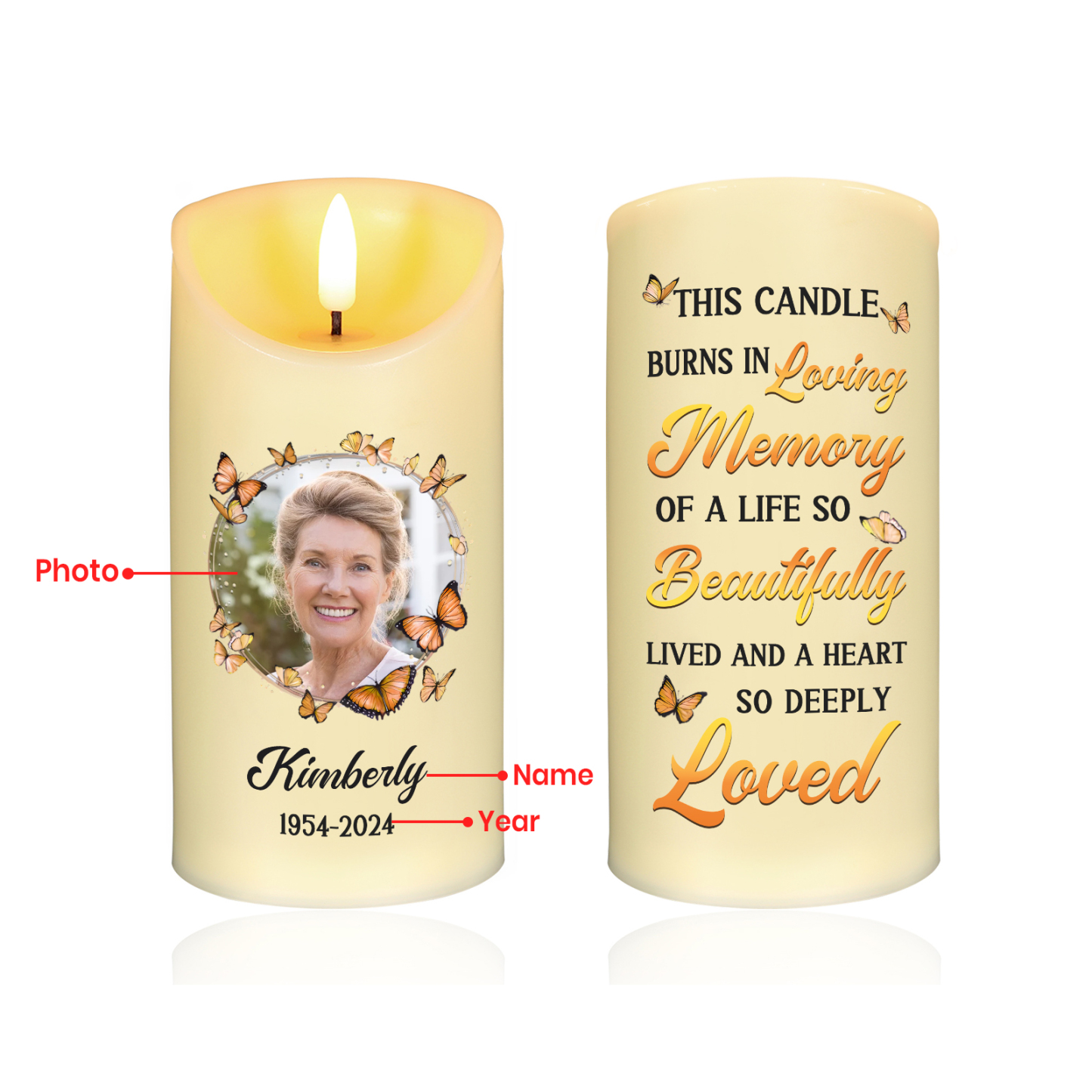Custom Photo This Light Shines As A Symbol Of Love Memorial Personalised Custom LED Candle New Arrival Sympathy Gift Christmas Gift For Family Members
