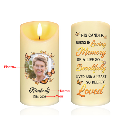 Custom Photo This Light Shines As A Symbol Of Love Memorial Personalised Custom LED Candle New Arrival Sympathy Gift Christmas Gift For Family Members
