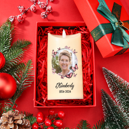 Custom Photo This Light Shines As A Symbol Of Love Memorial Personalised Custom LED Candle New Arrival Sympathy Gift Christmas Gift For Family Members