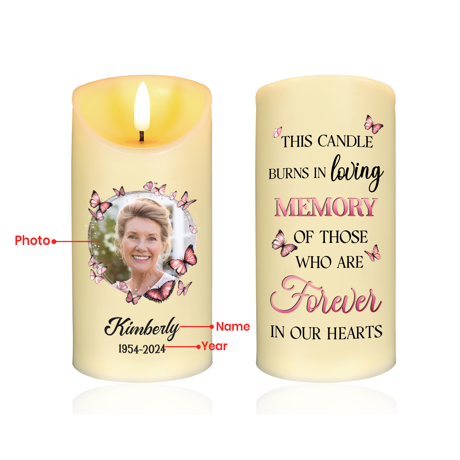 Custom Photo This Light Shines As A Symbol Of Love Memorial Personalised Custom LED Candle New Arrival Sympathy Gift Christmas Gift For Family Members