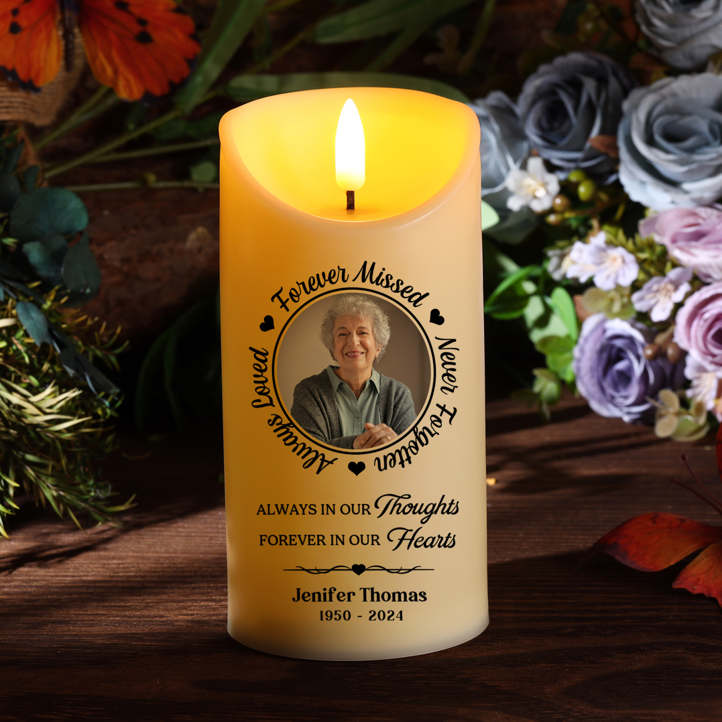 Custom Photo This Light Shines As A Symbol Of Love Memorial Personalised Custom LED Candle New Arrival Sympathy Gift Christmas Gift For Family Members