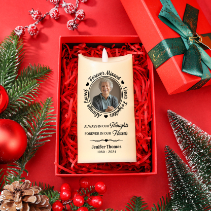 Custom Photo This Light Shines As A Symbol Of Love Memorial Personalised Custom LED Candle New Arrival Sympathy Gift Christmas Gift For Family Members