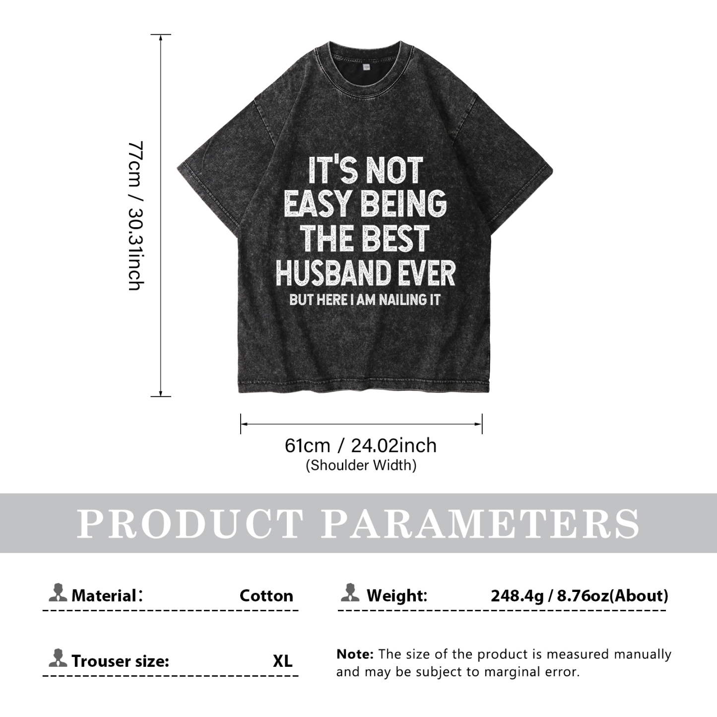 Personalised Couple Black T Shirts Its Not Easy Being the Best Husband Ever Valentines Day Gift