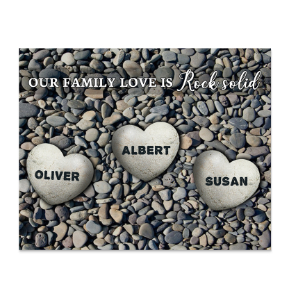 Personalised Wooden Plaque Custom 3 Nmaes Our Family Love is Rock Solid Gift for Mom | Jessemade