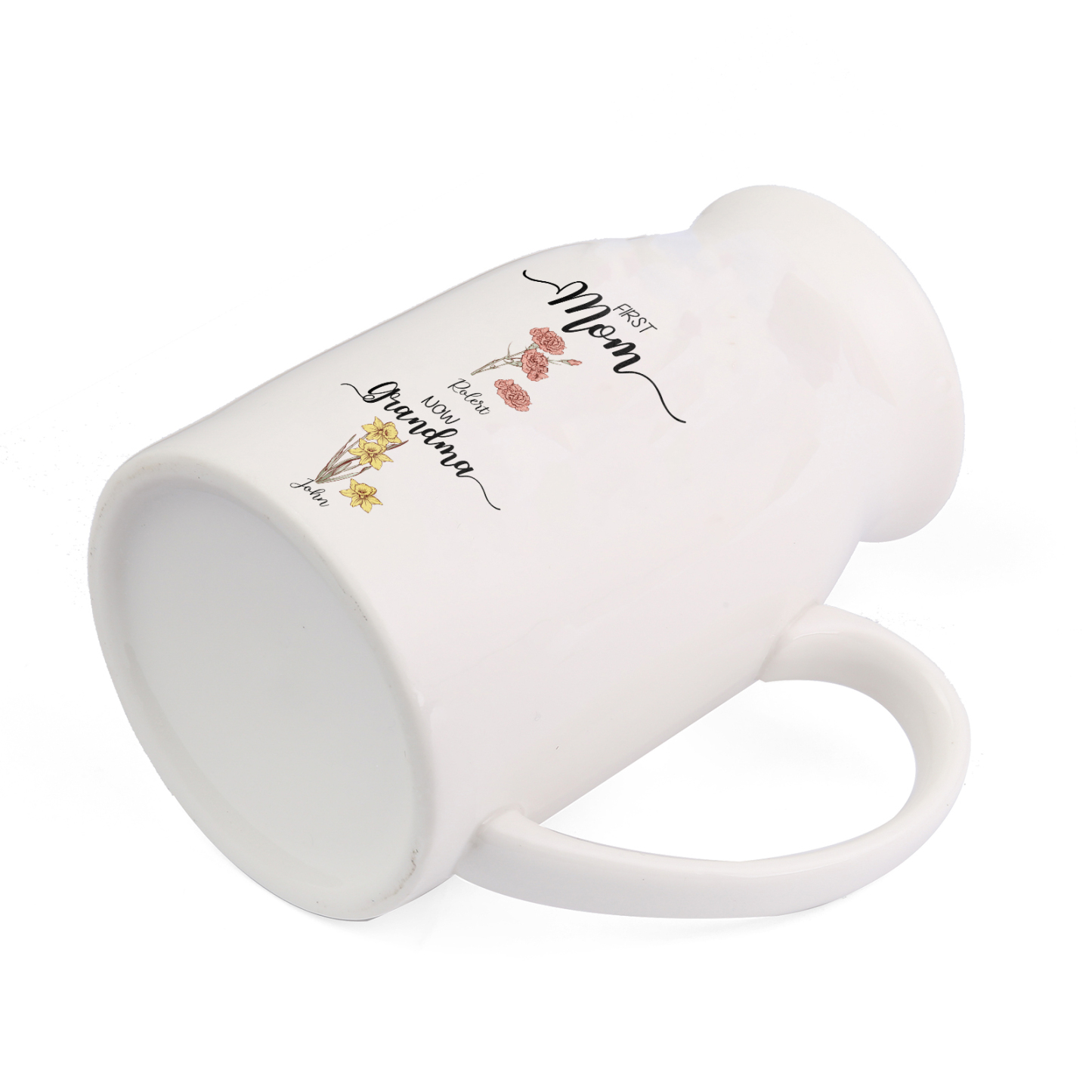 Personalised Ceramic Vase Custom 2 Names & Birthflowers Mother's day Gift for Mum, Mom or Grandma | Jessemade