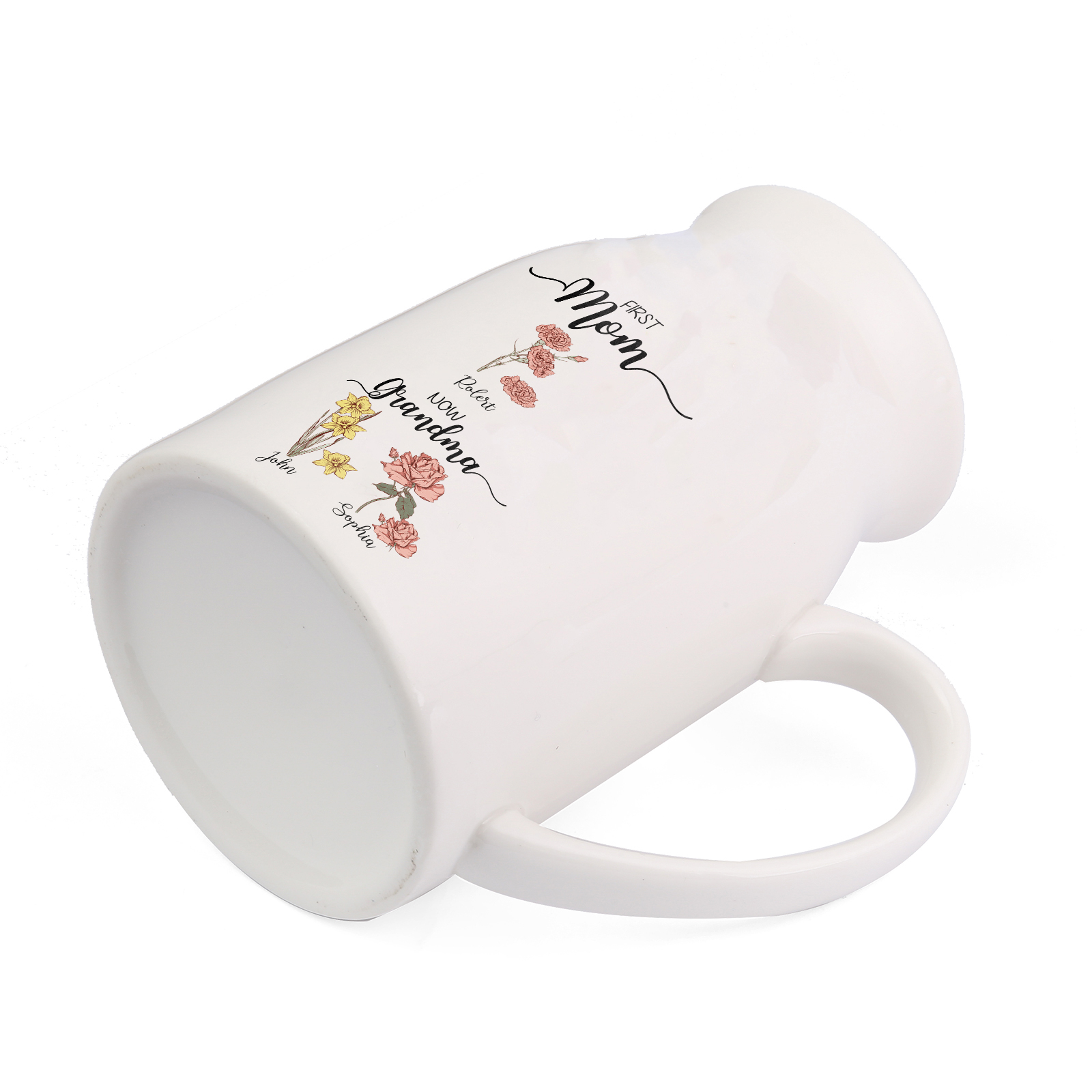 Personalised Ceramic Vase Custom 3 Names & Birthflowers Mother's day Gift for Mum, Mom or Grandma | Jessemade