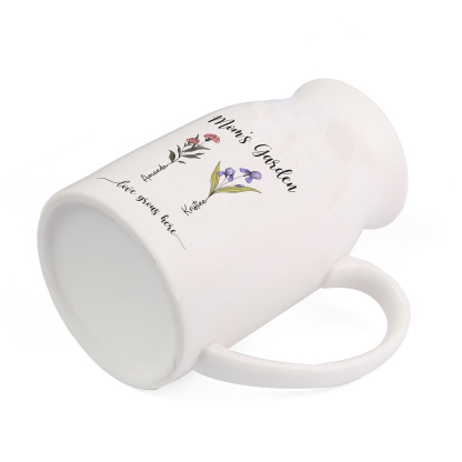 Personalised Birth Flower Vase with 2 Names – Custom Ceramic Gift for Mum or Grandma | Jessemade