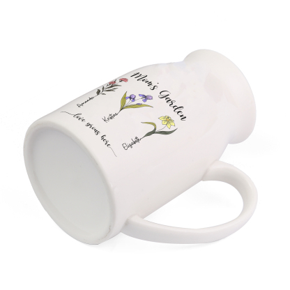 Personalised Birth Flower Vase with 3 Names – Custom Ceramic Gift for Mum or Grandma | Jessemade