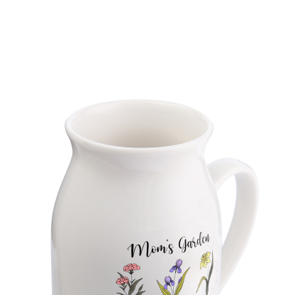 Personalised Birth Flower Vase with 3 Names – Custom Ceramic Gift for Mum or Grandma | Jessemade