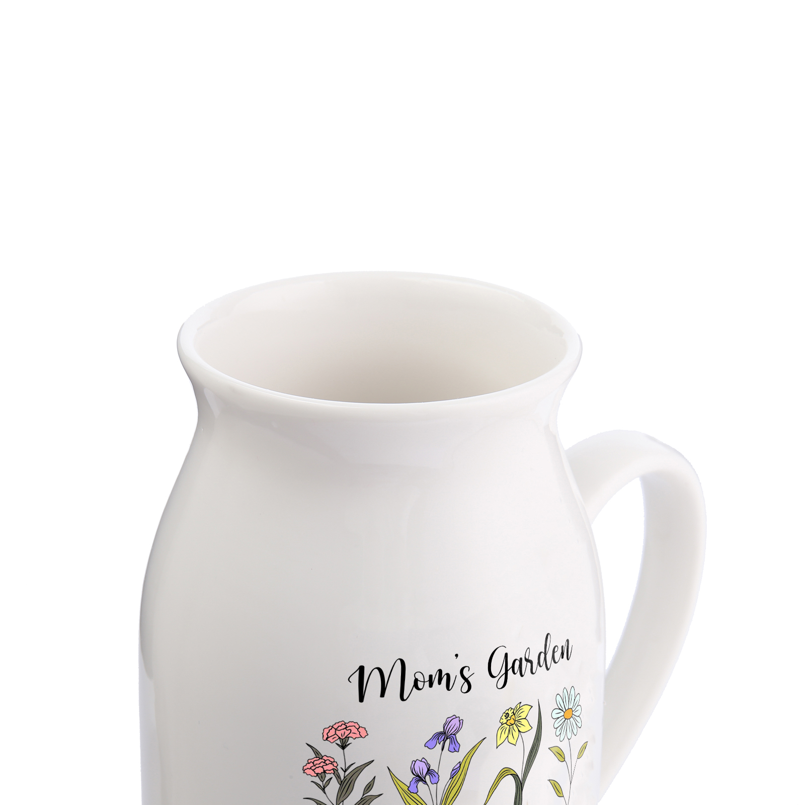 Personalised Birth Flower Vase with 4 Names – Custom Ceramic Gift for Mum or Grandma | Jessemade