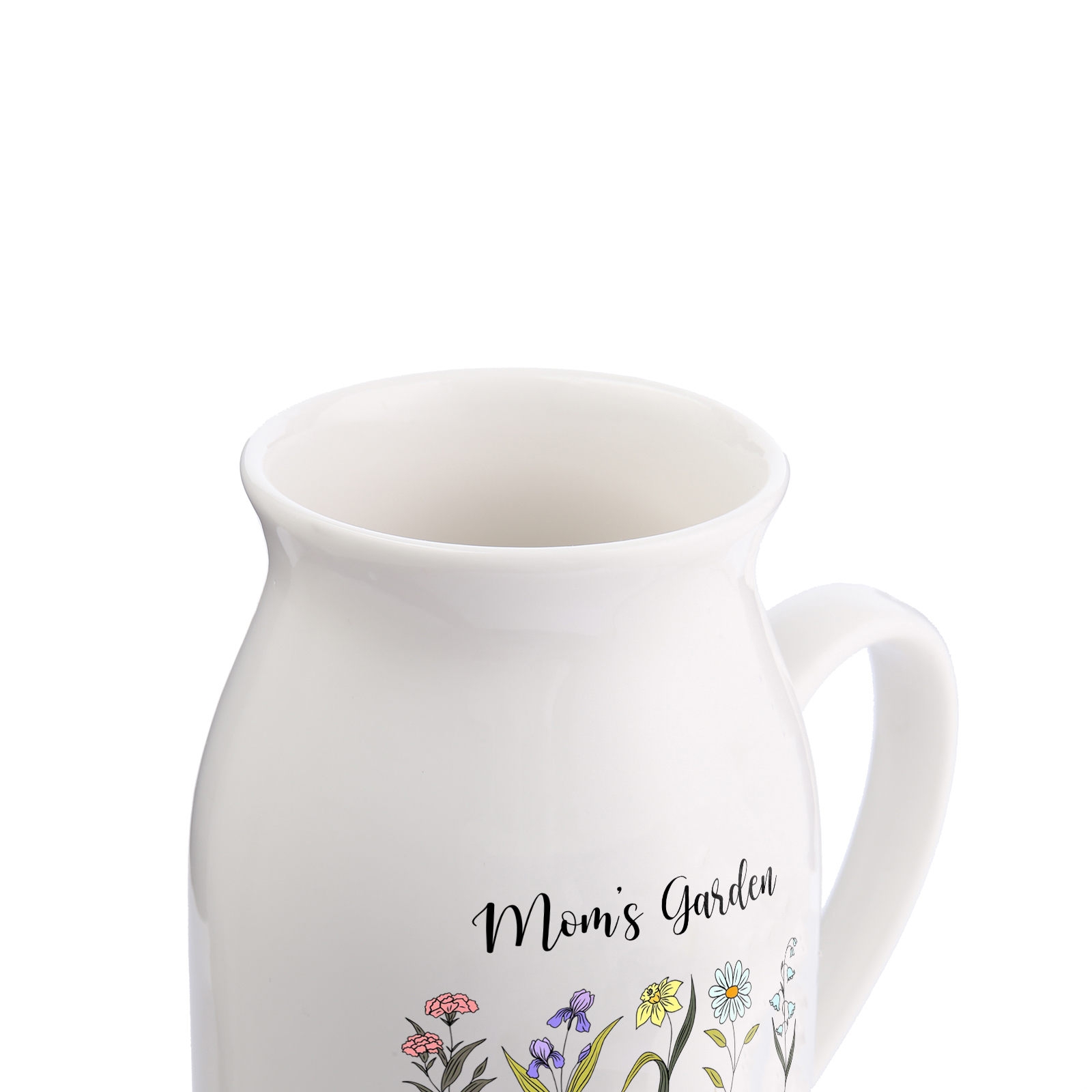Personalised Birth Flower Vase with 5 Names – Custom Ceramic Gift for Mum or Grandma | Jessemade