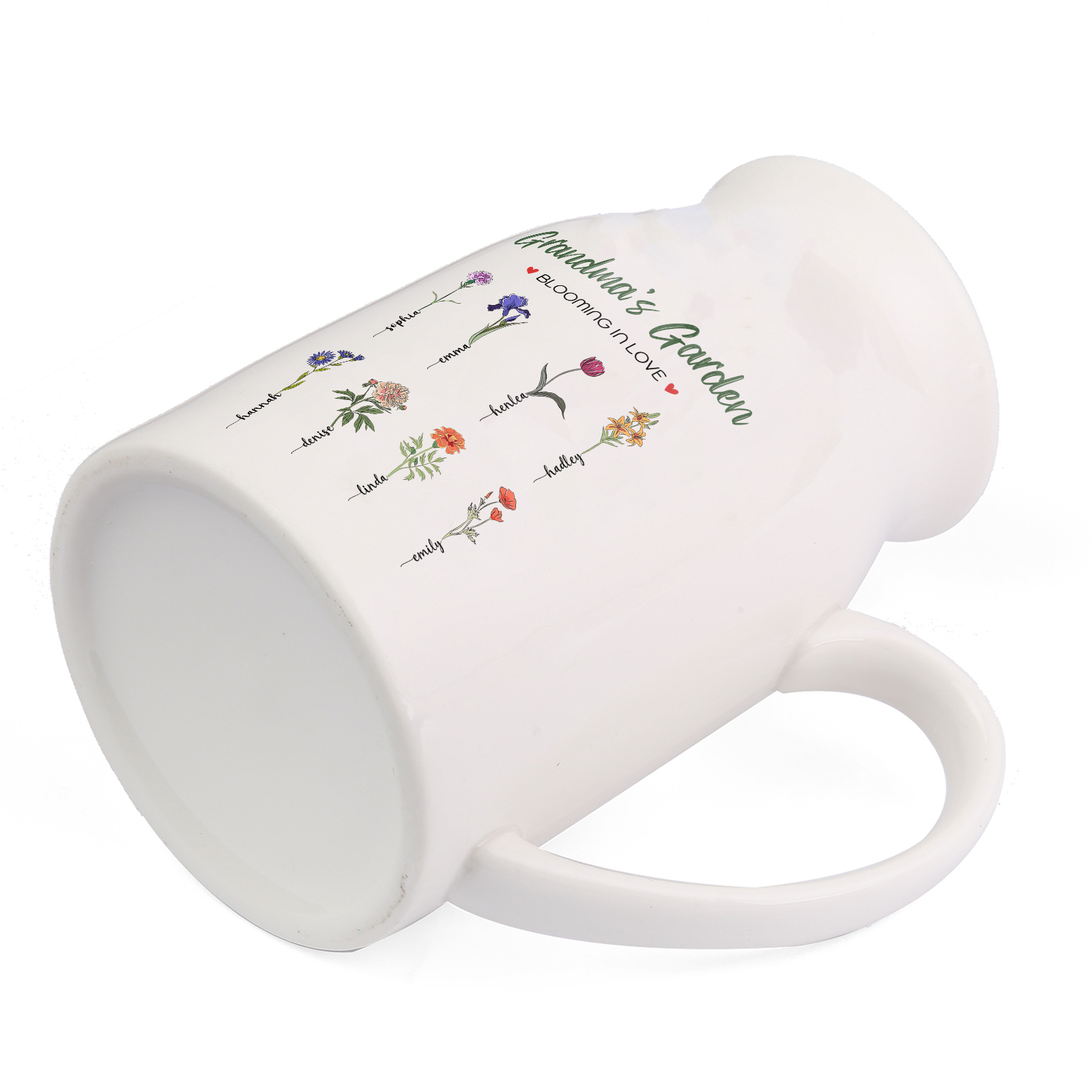 Personalised Ceramic Vase Custom with Text 8 Names & Birthflowers Grandma's Garden Gift for Mum/Grandma  | Jessemade