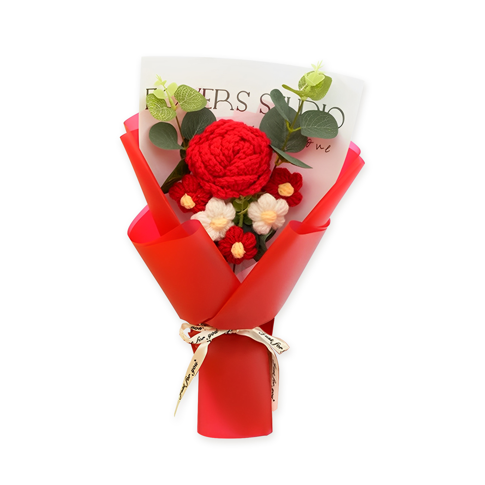 Handcrafted Yarn Flower Bouquet – Rose&Sunflower&Carnation Gift for Mum or Loved One | Jessemade