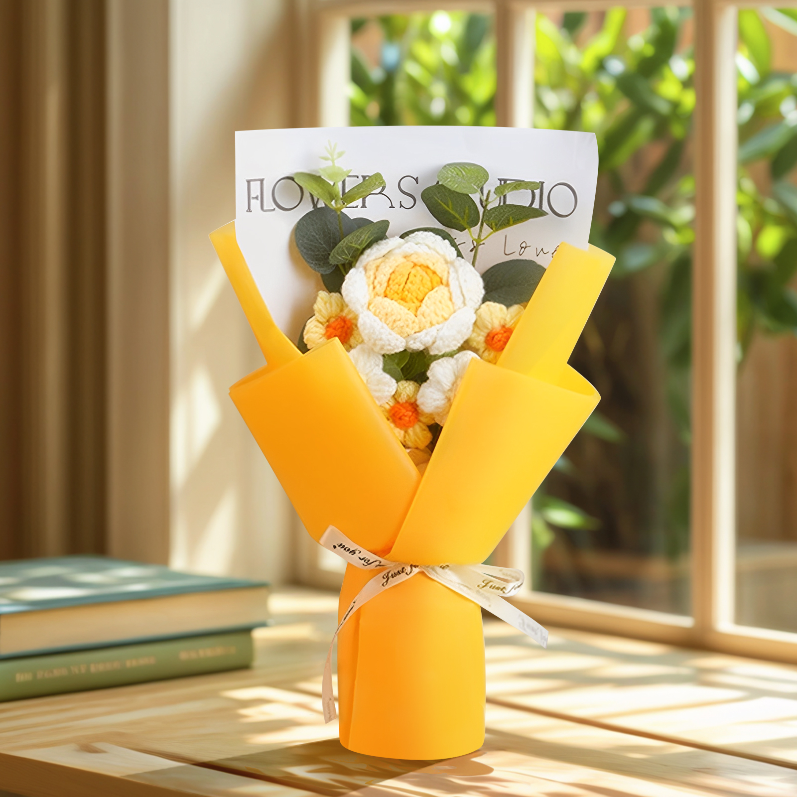 Handcrafted Yarn Flower Bouquet – Rose&Sunflower&Carnation Gift for Mum or Loved One | Jessemade