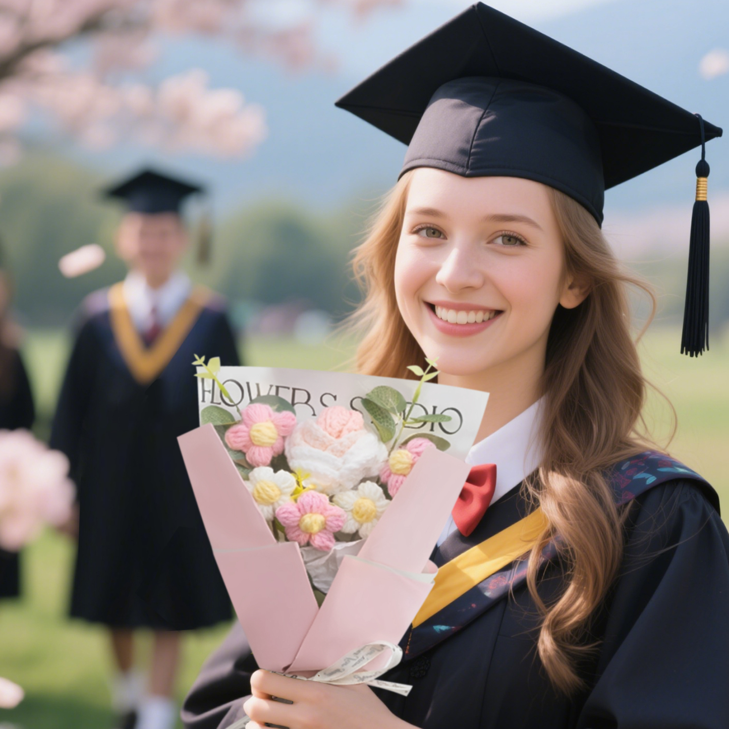 Handcrafted Yarn Flower Bouquet – Rose&Sunflower&Carnation Gift for Mum or Loved One | Jessemade