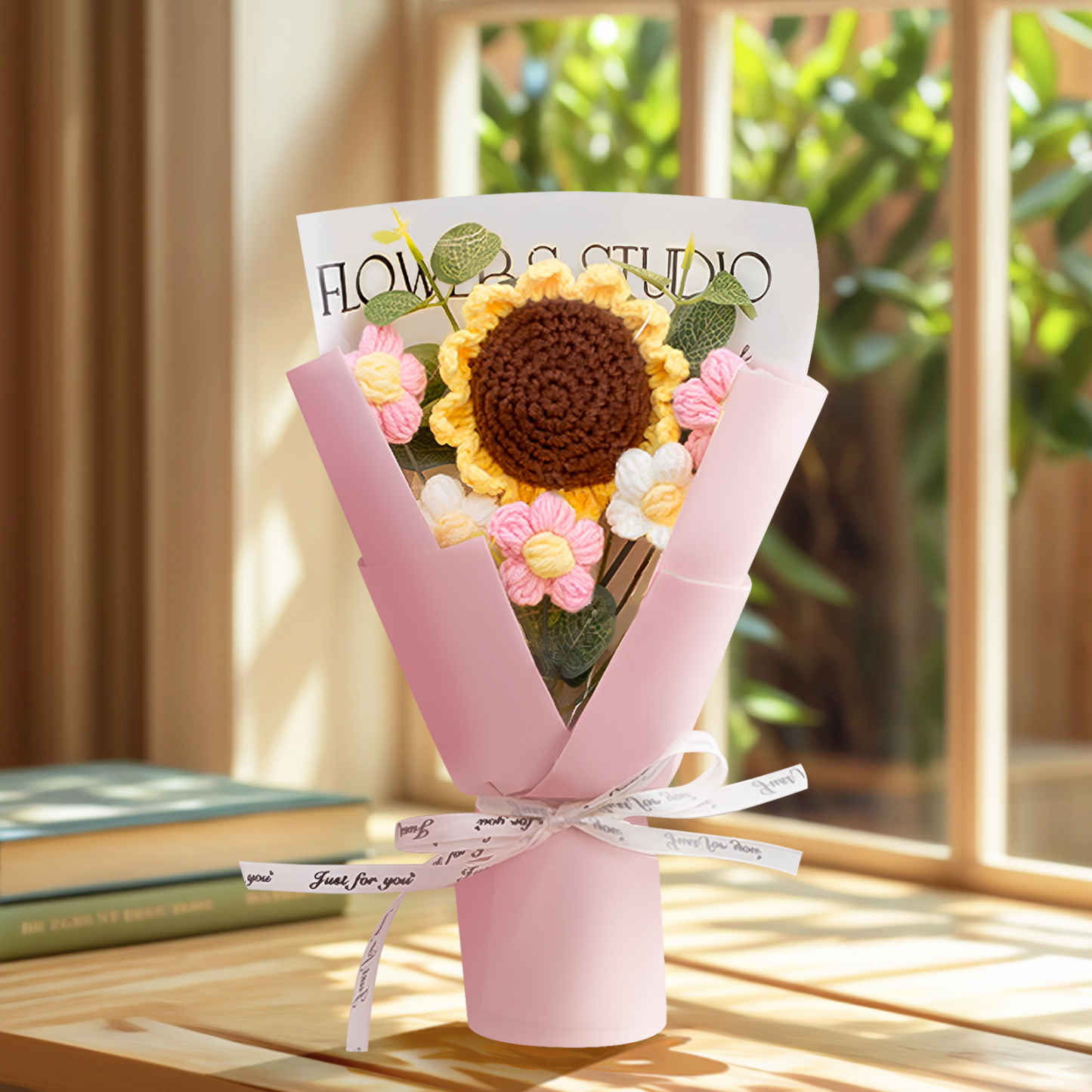 Handcrafted Yarn Flower Bouquet – Rose&Sunflower&Carnation Gift for Mum or Loved One | Jessemade