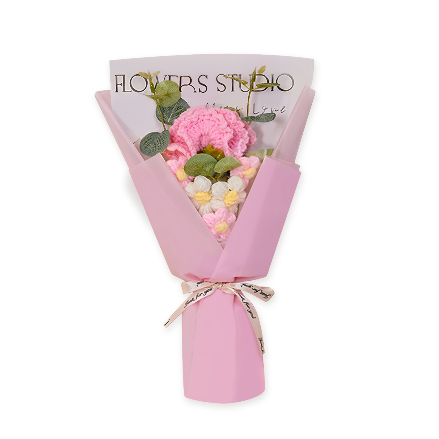 Handcrafted Yarn Flower Bouquet – Rose&Sunflower&Carnation Gift for Mum or Loved One | Jessemade