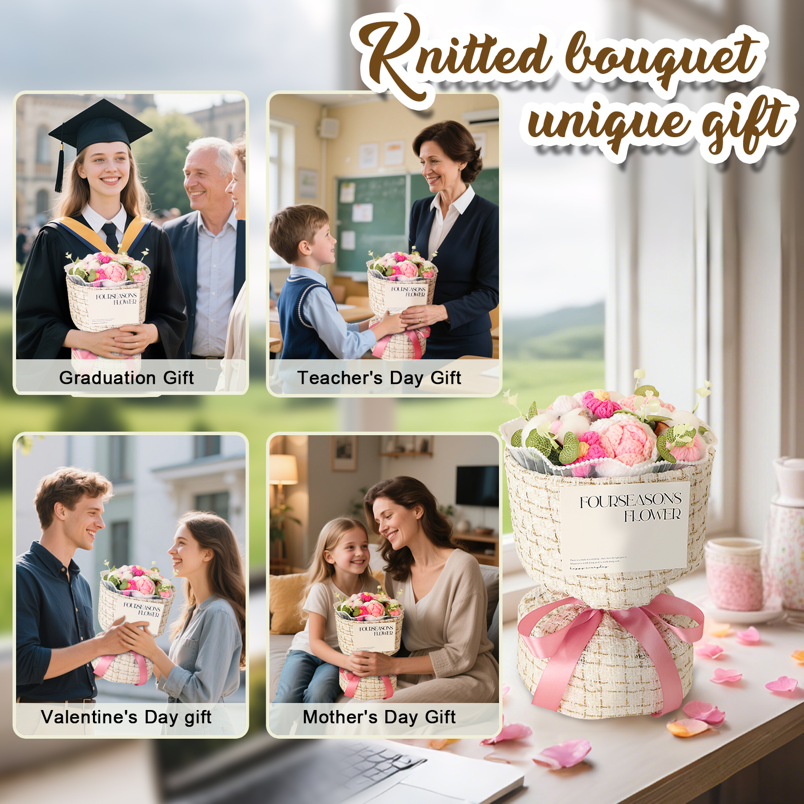 Handcrafted Plush Flower Bouquet – Perfect Gift for Mum, Nan or Loved Ones | Jessemade