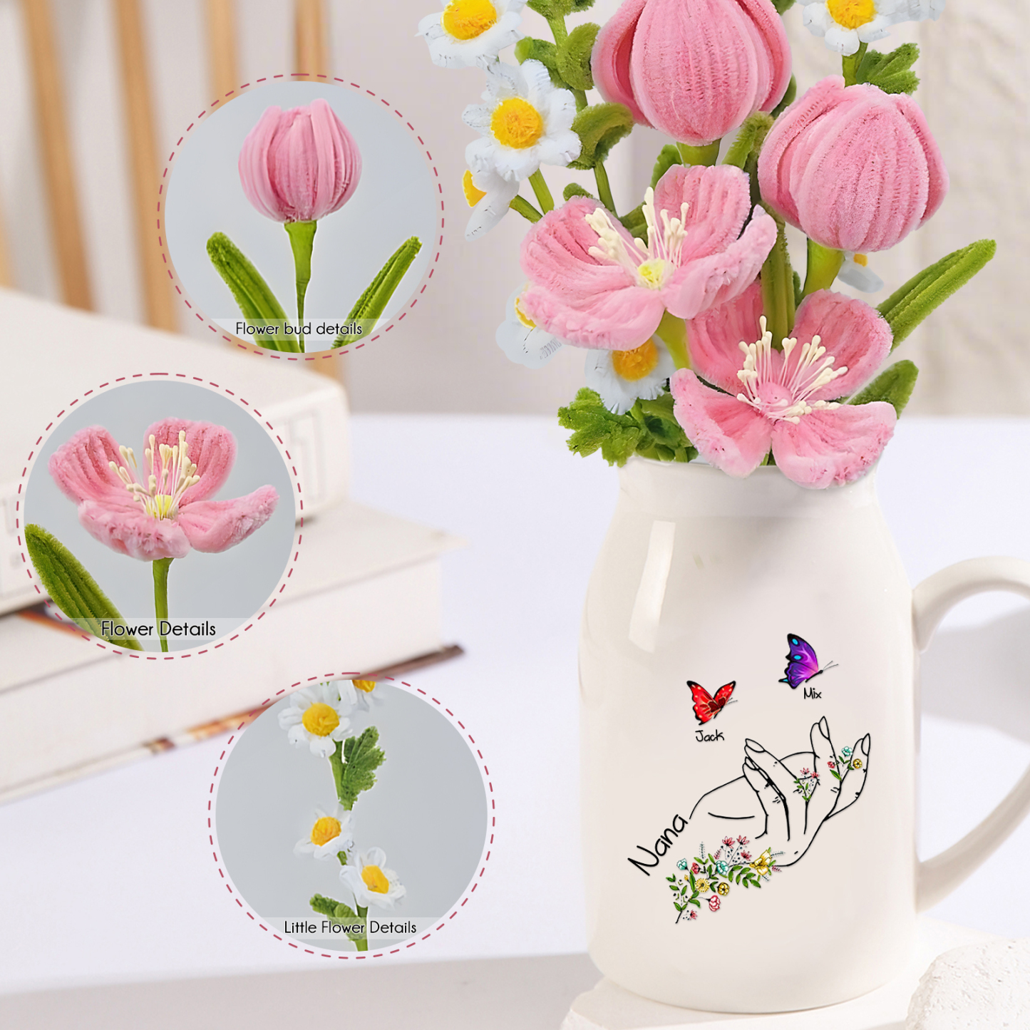 Handcrafted Plush Flower Bouquet – Perfect Gift for Mum, Nan or Loved Ones | Jessemade