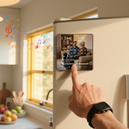 Custom Music Fridge Magnet with Calendar – Personalised Meaningful Photo & Song Family Gift for Any Occasion  | Jessemade