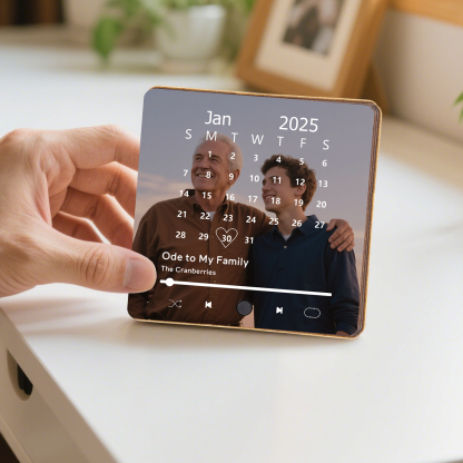 Custom Music Fridge Magnet with Calendar – Personalised Meaningful Photo & Song Family Gift for Any Occasion  | Jessemade