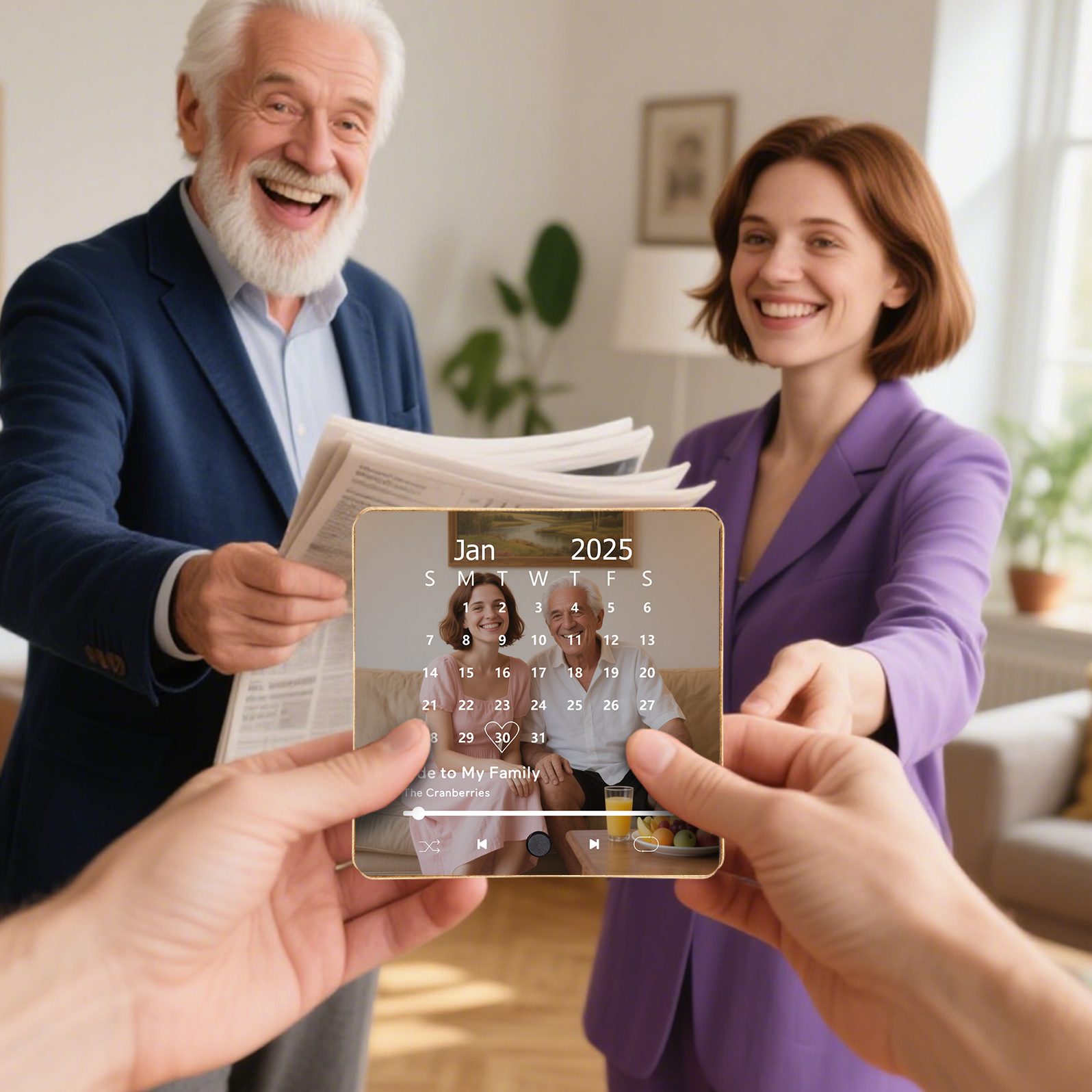 Custom Music Fridge Magnet with Calendar – Personalised Meaningful Photo & Song Family Gift for Any Occasion | Jessemade