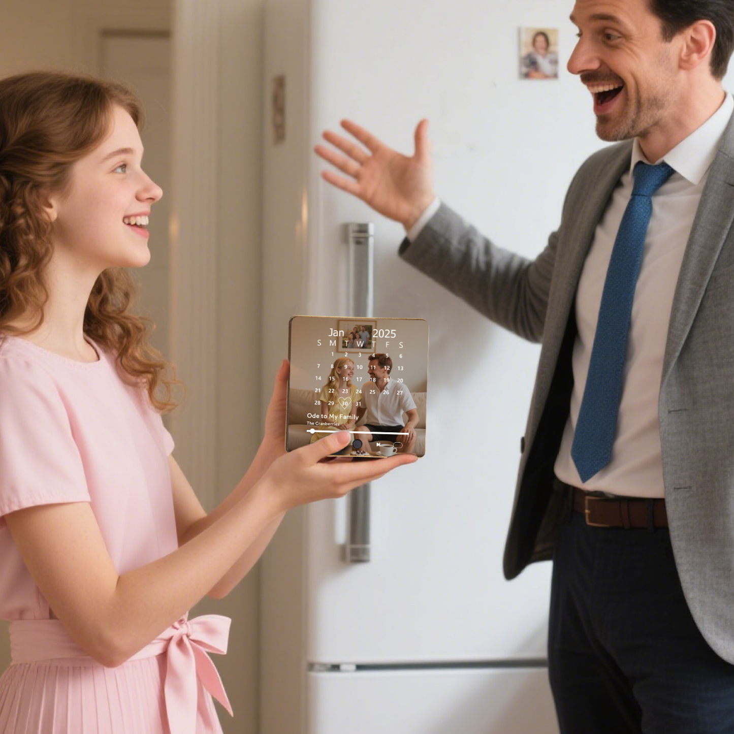 Custom Music Fridge Magnet with Calendar – Personalised Meaningful Photo & Song Family Gift for Any Occasion | Jessemade