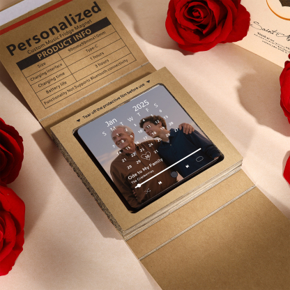Custom Music Fridge Magnet with Calendar – Personalised Meaningful Photo & Song Family Gift for Any Occasion  | Jessemade