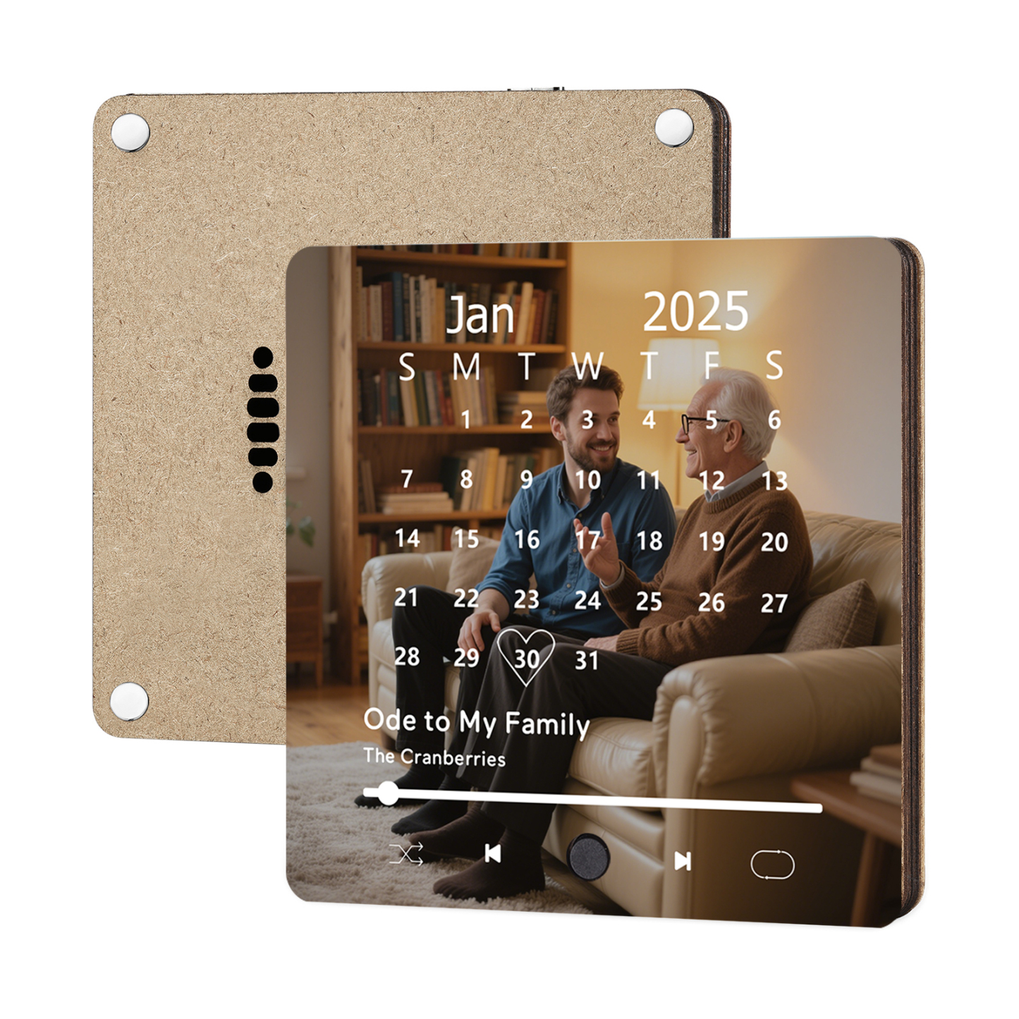 Custom Music Fridge Magnet with Calendar – Personalised Meaningful Photo & Song Family Gift for Any Occasion | Jessemade