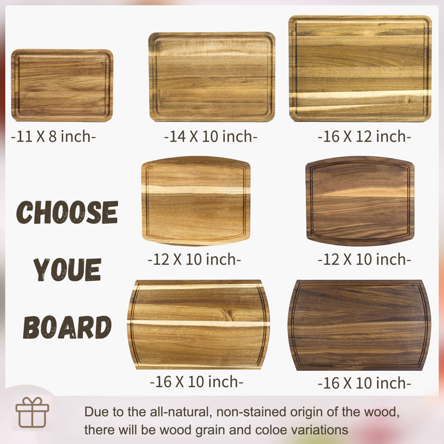 Wooden Cutting Board with Stand Personalised 1 Photo & 1 Date & 2 Names Gifts for Couple | Jessemade-Jessemade AU