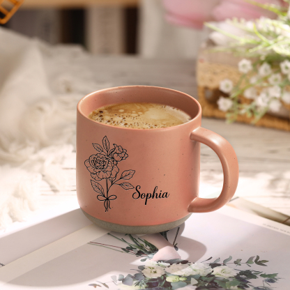 Personalised Ceramic Mug Custom Name & Birth Flower Cup Gifts for Grandma/Mother-Jessemade AU
