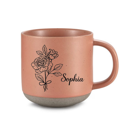 Personalised Ceramic Mug Custom Name & Birth Flower Cup Gifts for Grandma/Mother-Jessemade AU