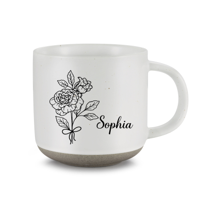 Personalised Ceramic Mug Custom Name & Birth Flower Cup Gifts for Grandma/Mother-Jessemade AU