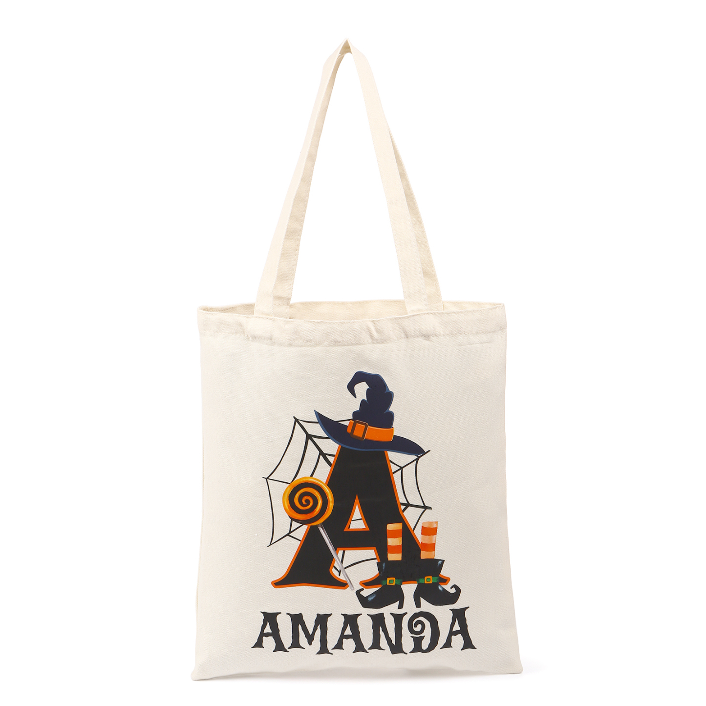 Personalised Halloween Tote Bag Custom Letter   & Name Handbag Gift for Her-Jessemade AU