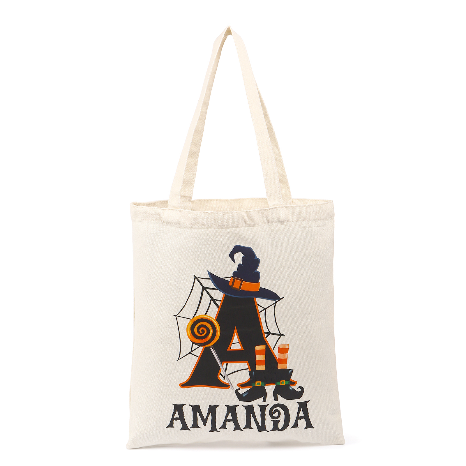 Personalised Halloween Tote Bag Custom Letter   & Name Handbag Gift for Her-Jessemade AU
