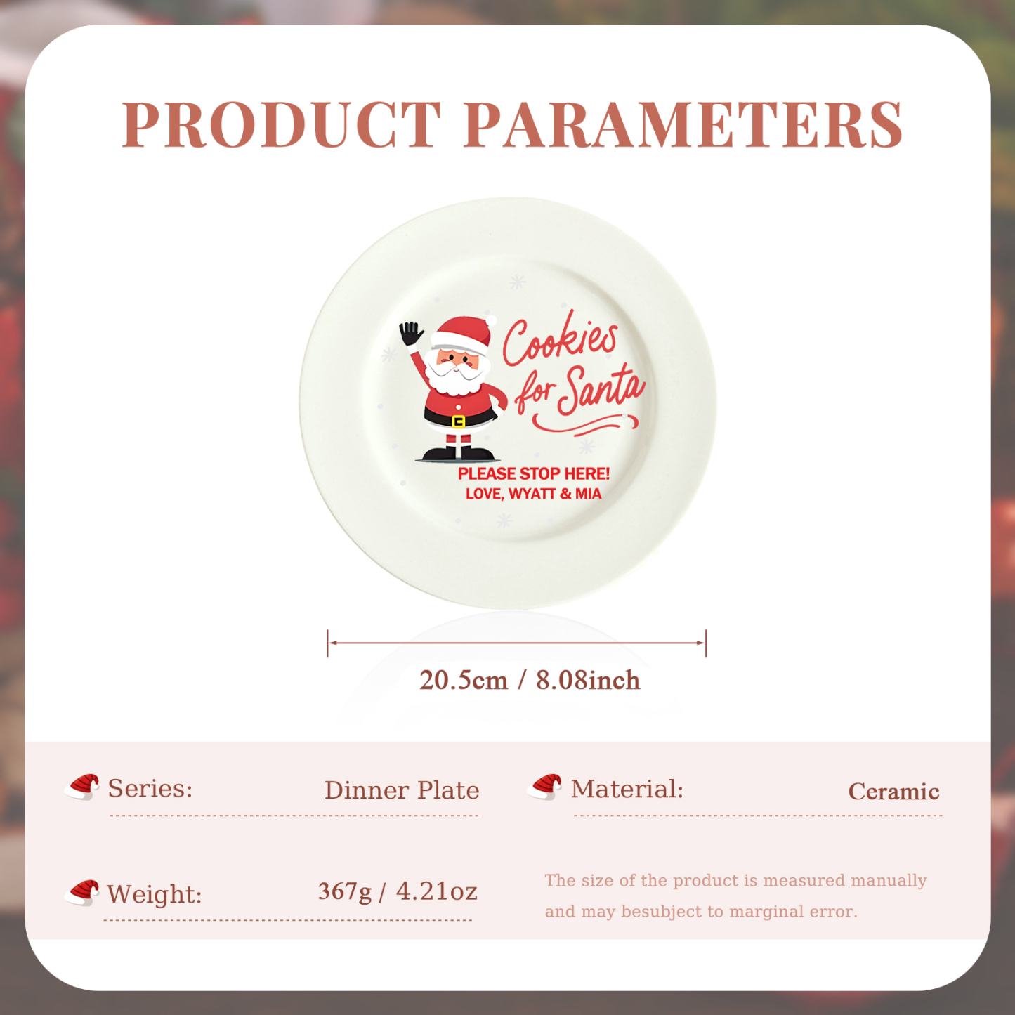 Personalised Christmas Serving Platter Custom Festive Tray for Holiday Gifting-Jessemade AU