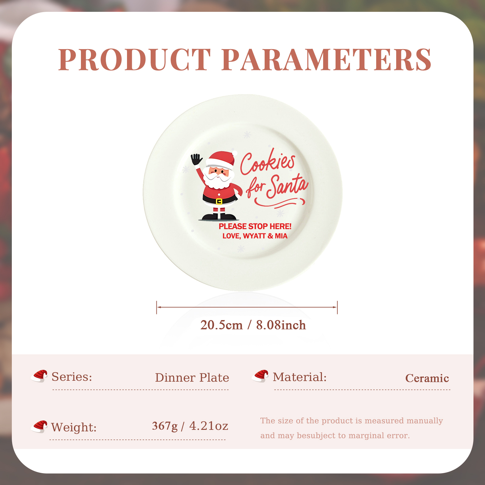 Personalised Christmas Serving Platter Custom Festive Tray for Holiday Gifting-Jessemade AU