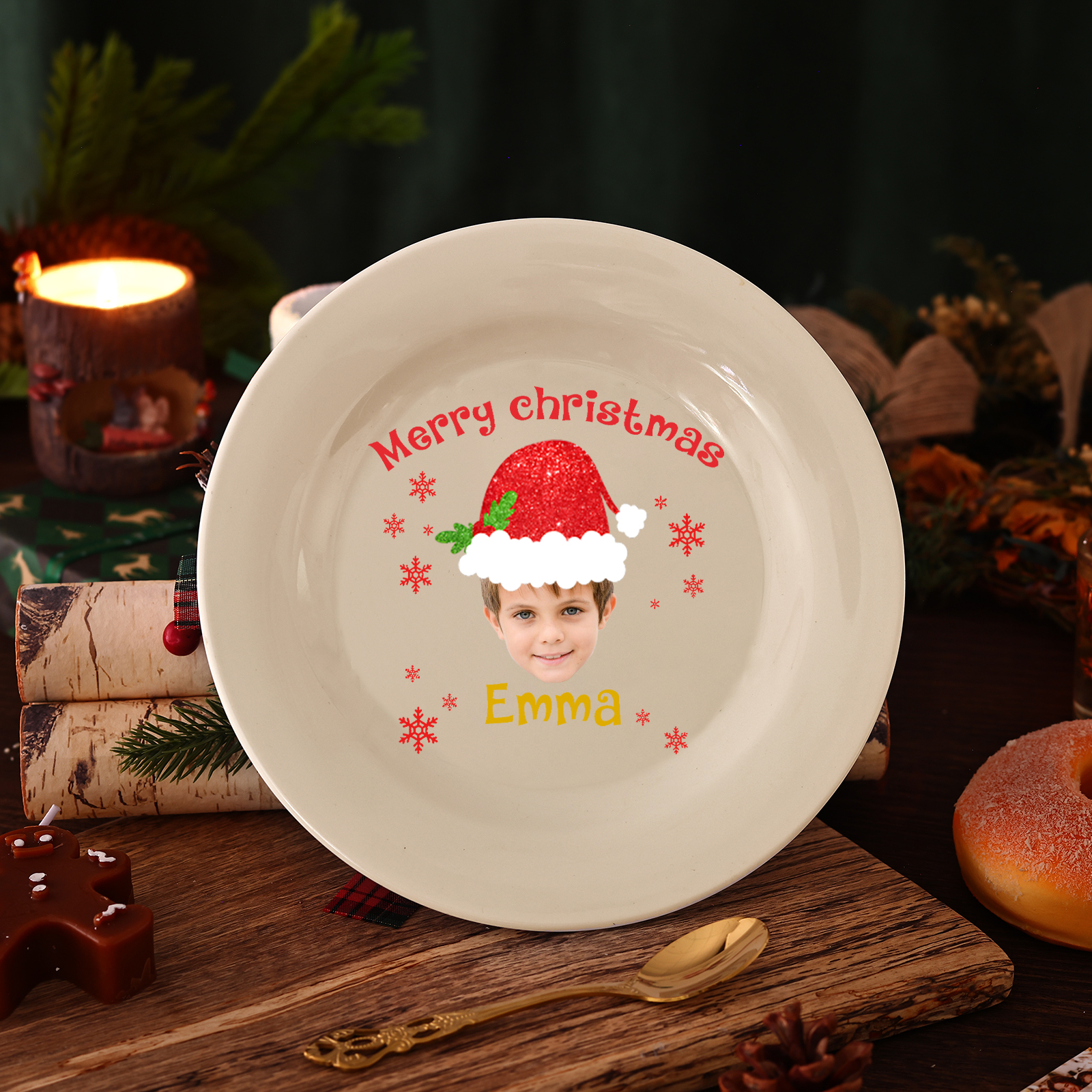 Personalised Christmas Serving Platter Custom Festive Tray for Holiday Gifting-Jessemade AU