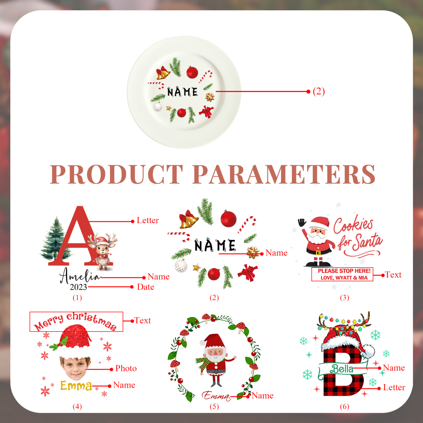 Personalised Christmas Serving Platter Custom Festive Tray for Holiday Gifting-Jessemade AU