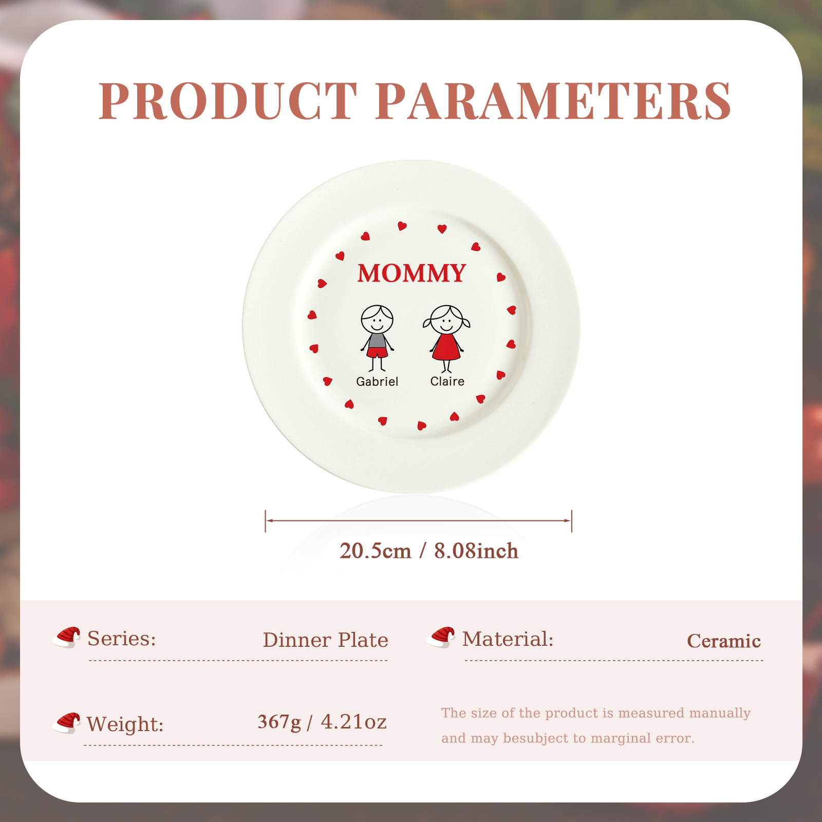 Personalised Christmas Platter for Families of 2 – Custom Serving Tray & Perfect Holiday Gift-Jessemade AU