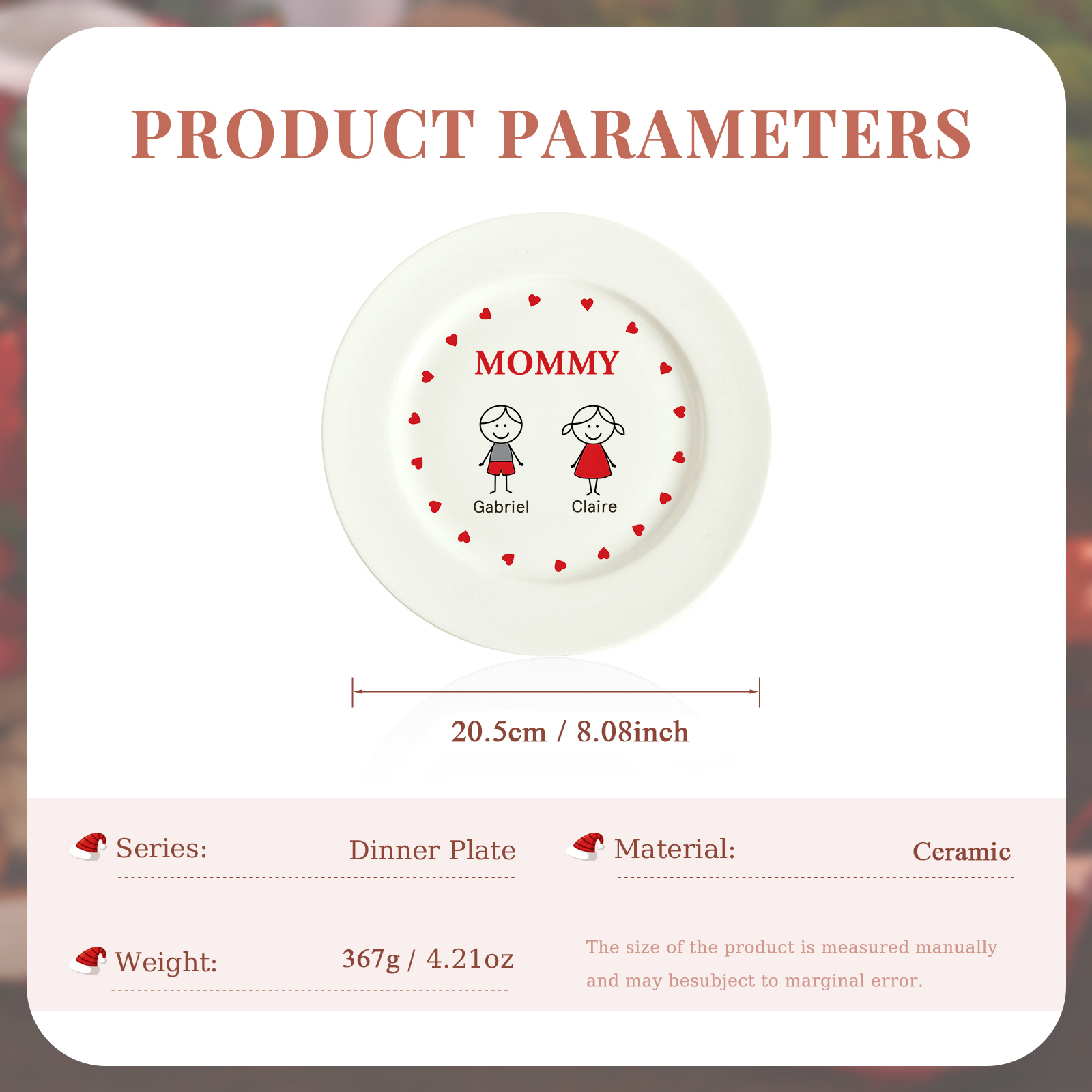Personalised Christmas Platter for Families of 2 – Custom Serving Tray & Perfect Holiday Gift-Jessemade AU