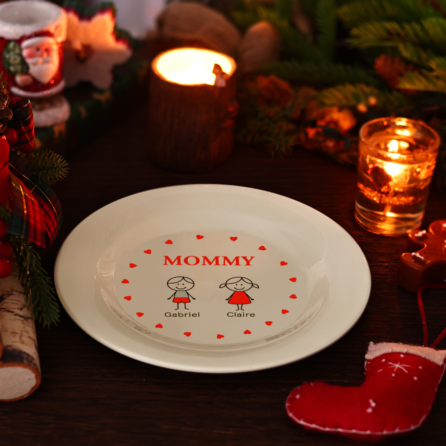 Personalised Christmas Platter for Families of 2 – Custom Serving Tray & Perfect Holiday Gift-Jessemade AU