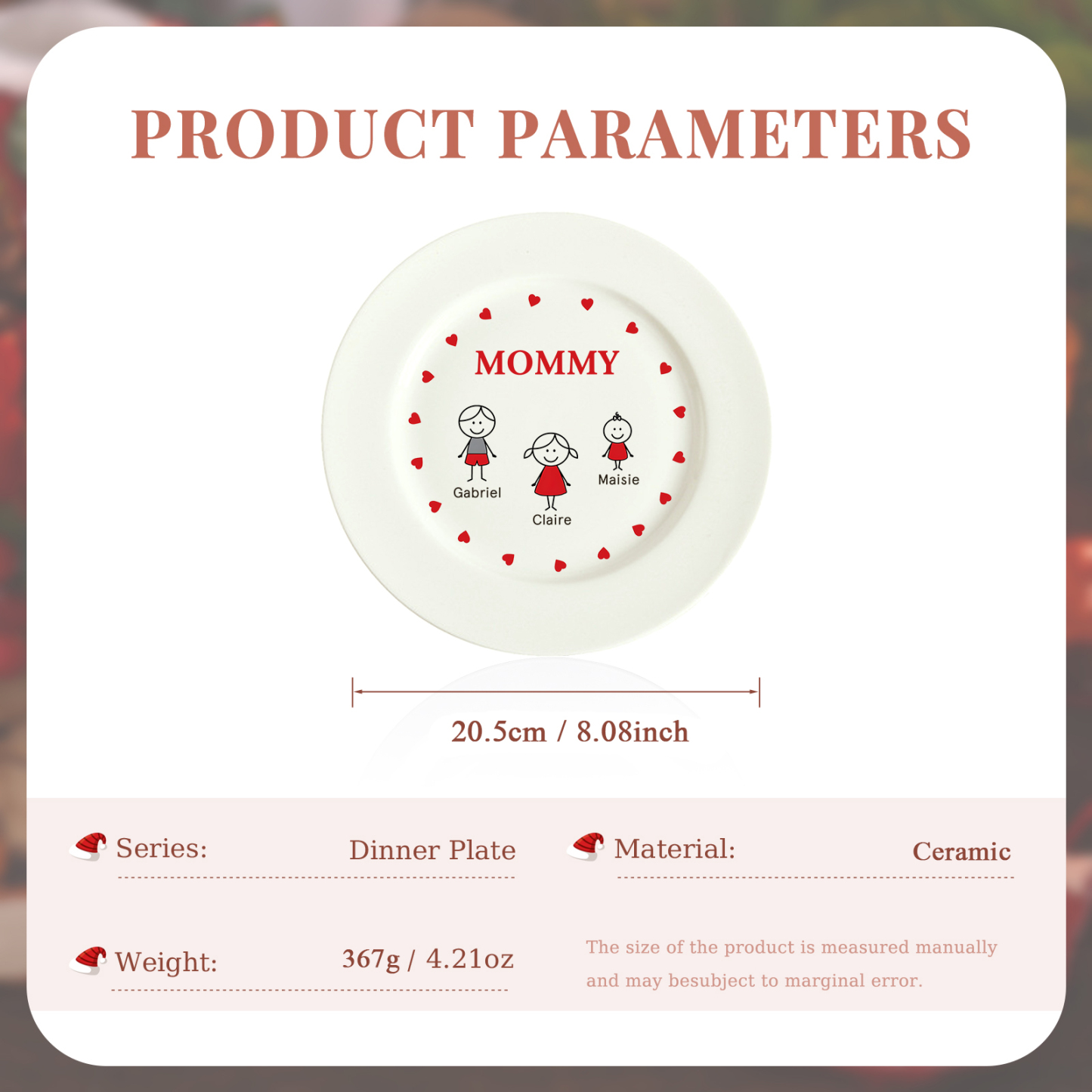 Personalised Christmas Platter for Families of 3 – Custom Serving Tray & Perfect Holiday Gift-Jessemade AU