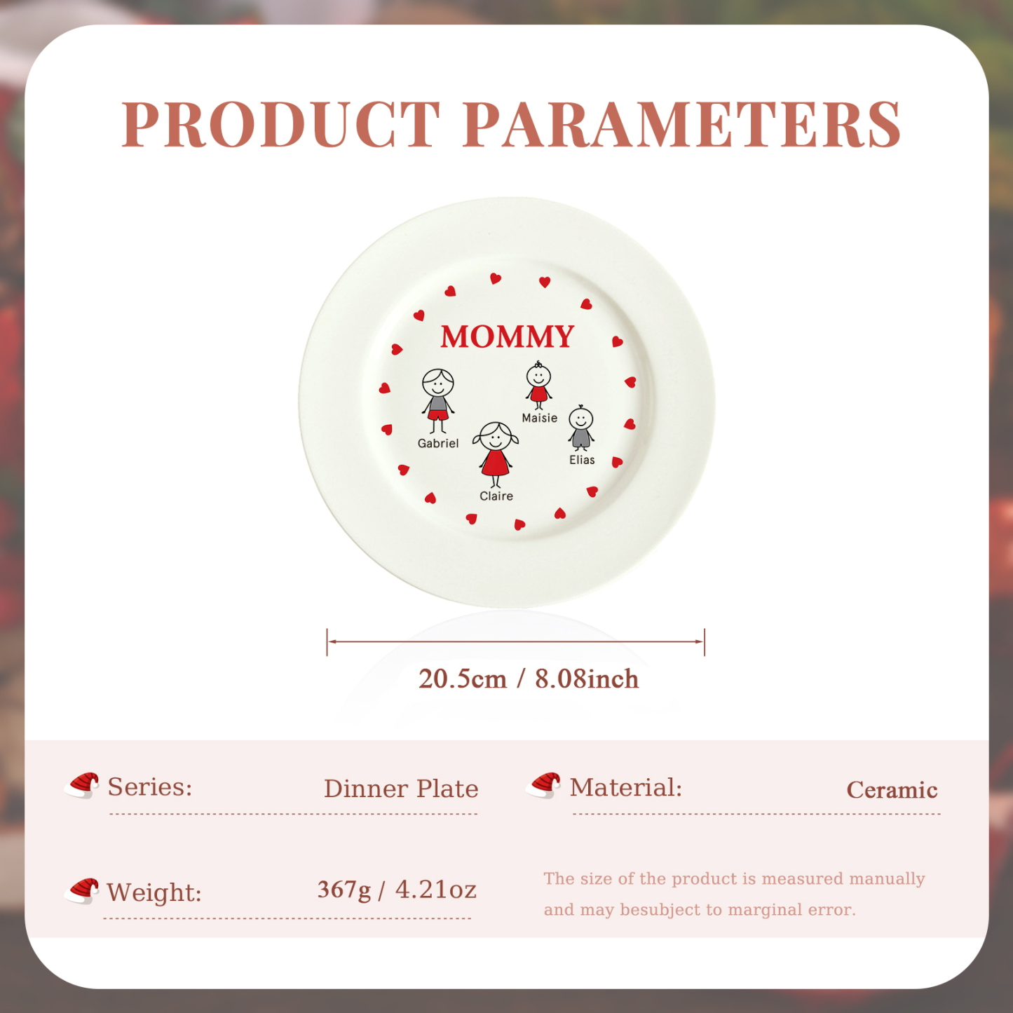 Personalised Christmas Platter for Families of 4 – Custom Serving Tray & Perfect Holiday Gift-Jessemade AU
