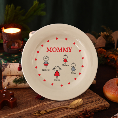 Personalised Christmas Platter for Families of 4 – Custom Serving Tray & Perfect Holiday Gift-Jessemade AU