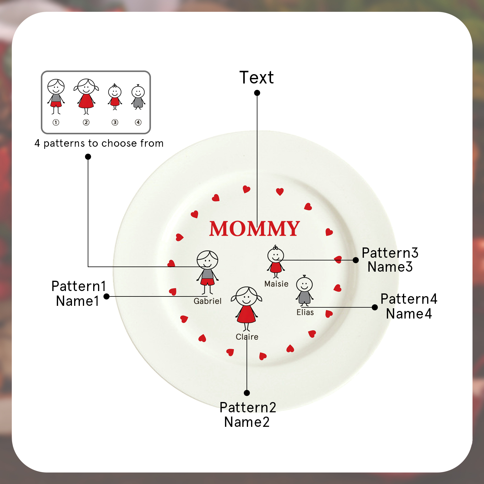 Personalised Christmas Platter for Families of 4 – Custom Serving Tray & Perfect Holiday Gift-Jessemade AU