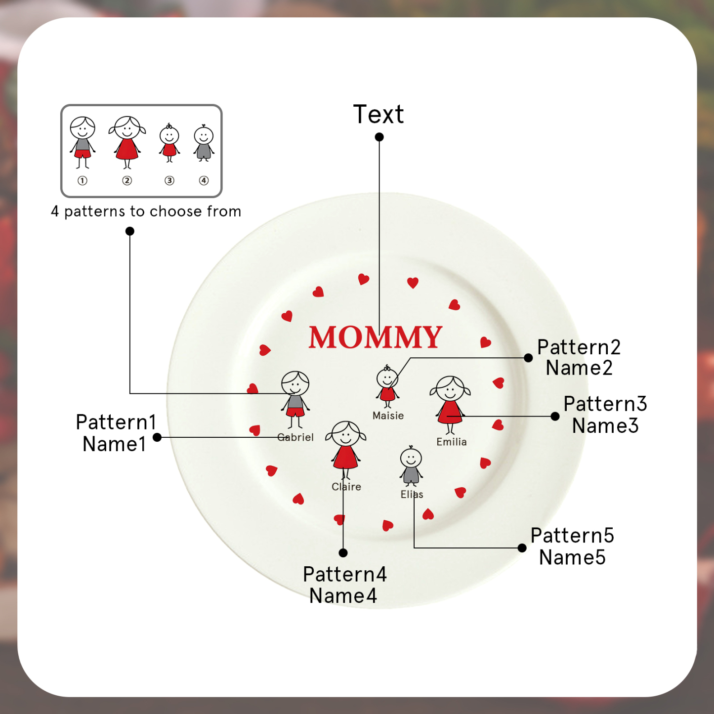 Personalised Christmas Platter for Families of 5 – Custom Serving Tray & Perfect Holiday Gift-Jessemade AU