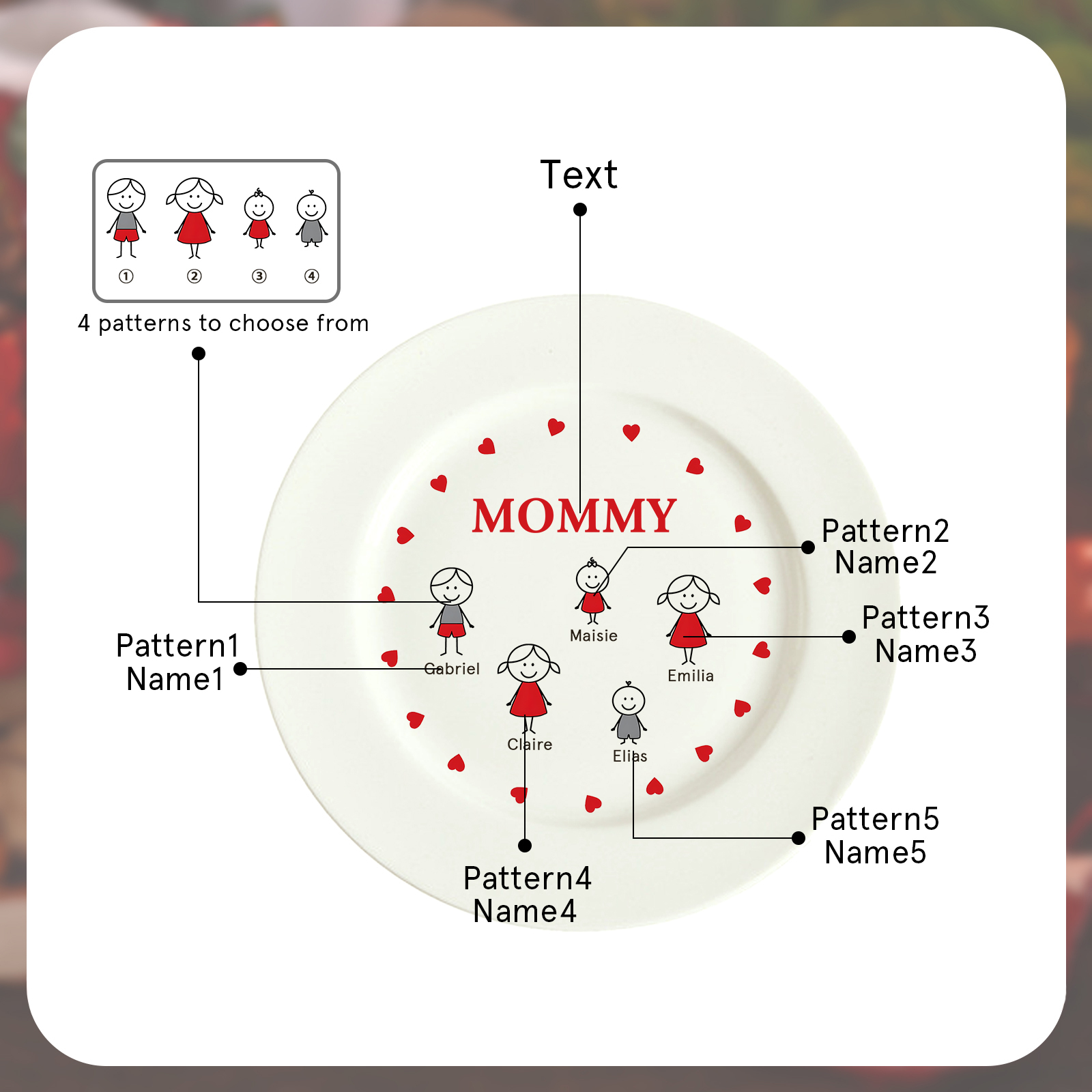 Personalised Christmas Platter for Families of 5 – Custom Serving Tray & Perfect Holiday Gift-Jessemade AU