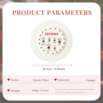 Personalised Christmas Platter for Families of 6 – Custom Serving Tray & Perfect Holiday Gift-Jessemade AU